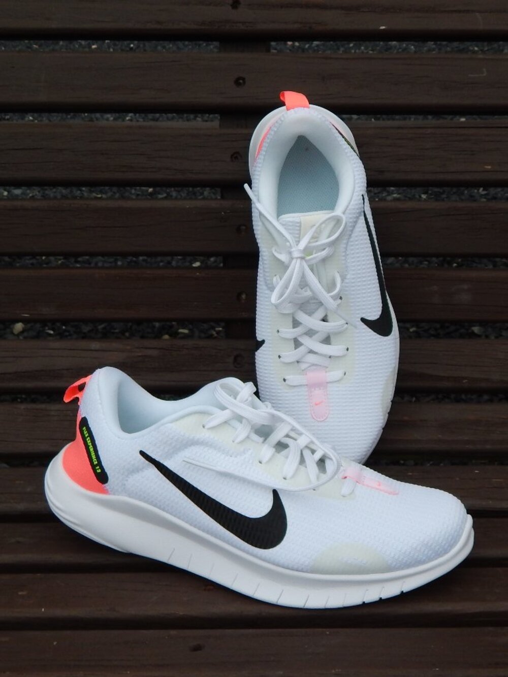 Nike Flex Experience RN 12 White Black Hot Punch Size 8 Worn Once Womens